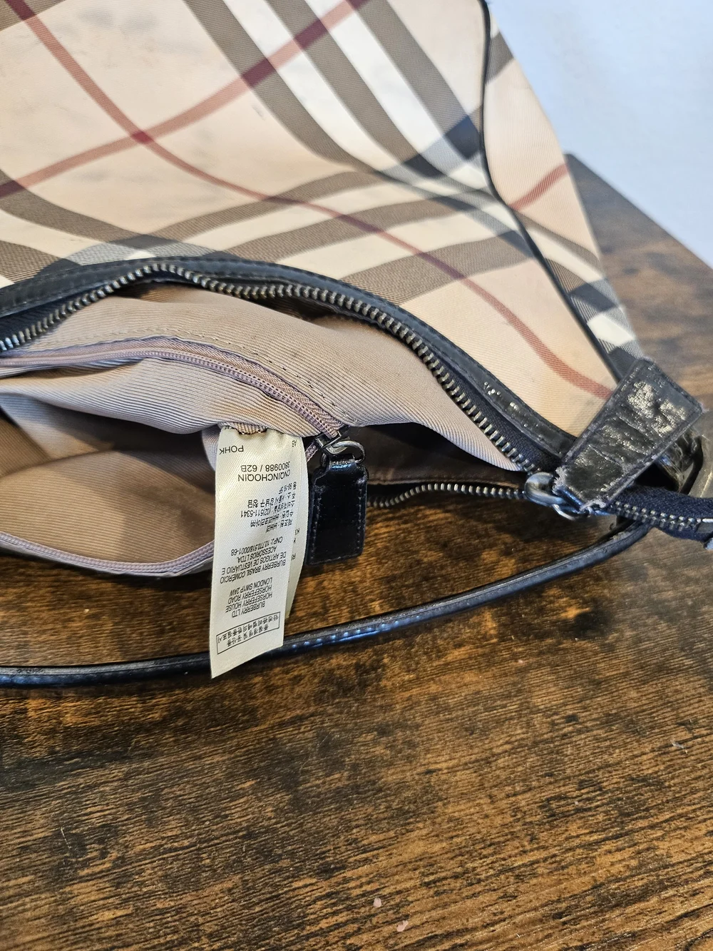 Burberry Nova Check Hobo Shoulder Bag